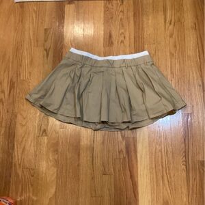 Tan Pleated Women's Skort